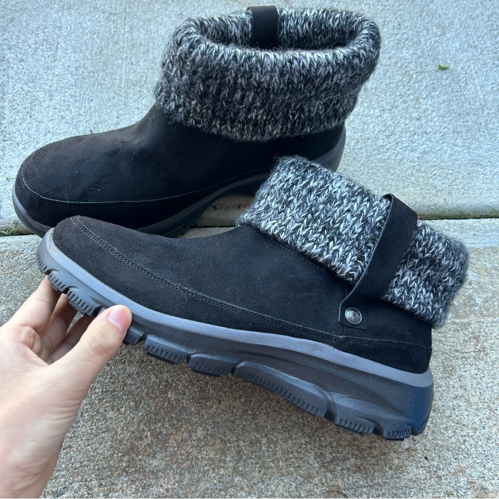 New Womens Black Skechers Boots